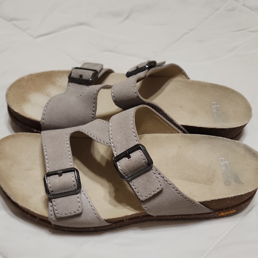 Dansko Taupe and Gray Slip-On Shoes - Picture 2 of 9